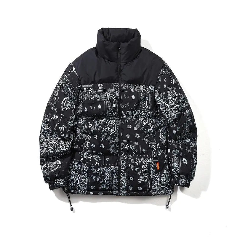 Men's Vintage Patchwork Oversize Winter Puffer Jacket