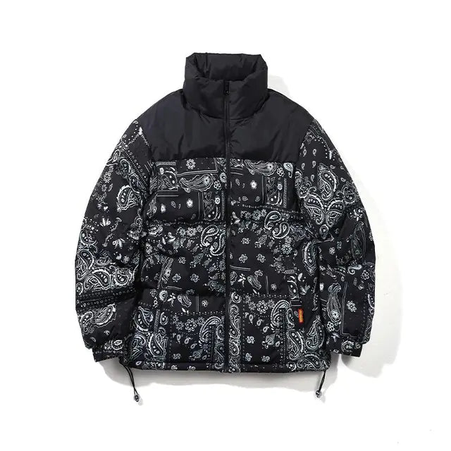 Men's Vintage Patchwork Oversize Winter Puffer Jacket
